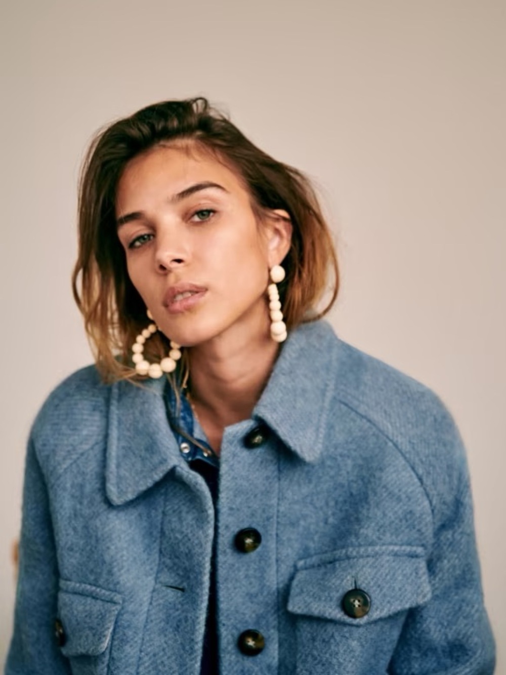 Sézane NWT Joe Coat in Vintage Blue Size 36/US 4 - Picture 4 of 7